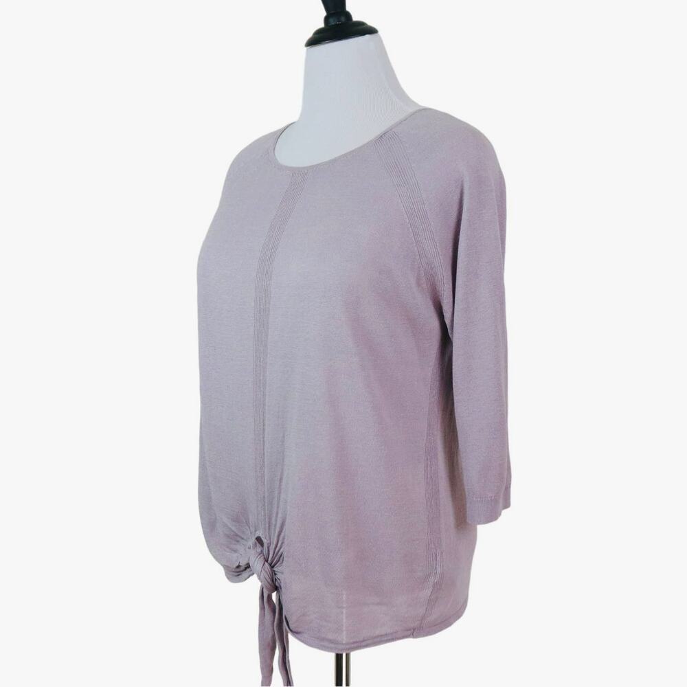 Boden US 10 Silk Linen Fine Knit Sweater Tie Front Lavender Purple
